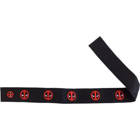 Marvel Comics' Deadpool Mask Logo Embroidered Wristband - Picture 2 of 3